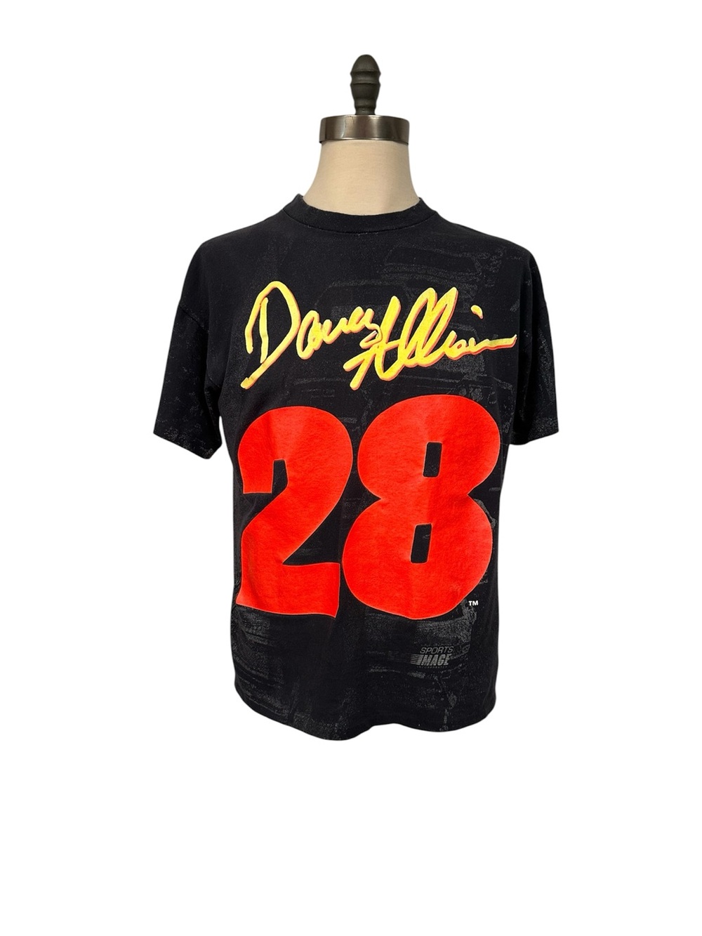 Vintage 1993 Davey Allison 28 Havoline All Over Print Shirt AOP Black 90s Men L